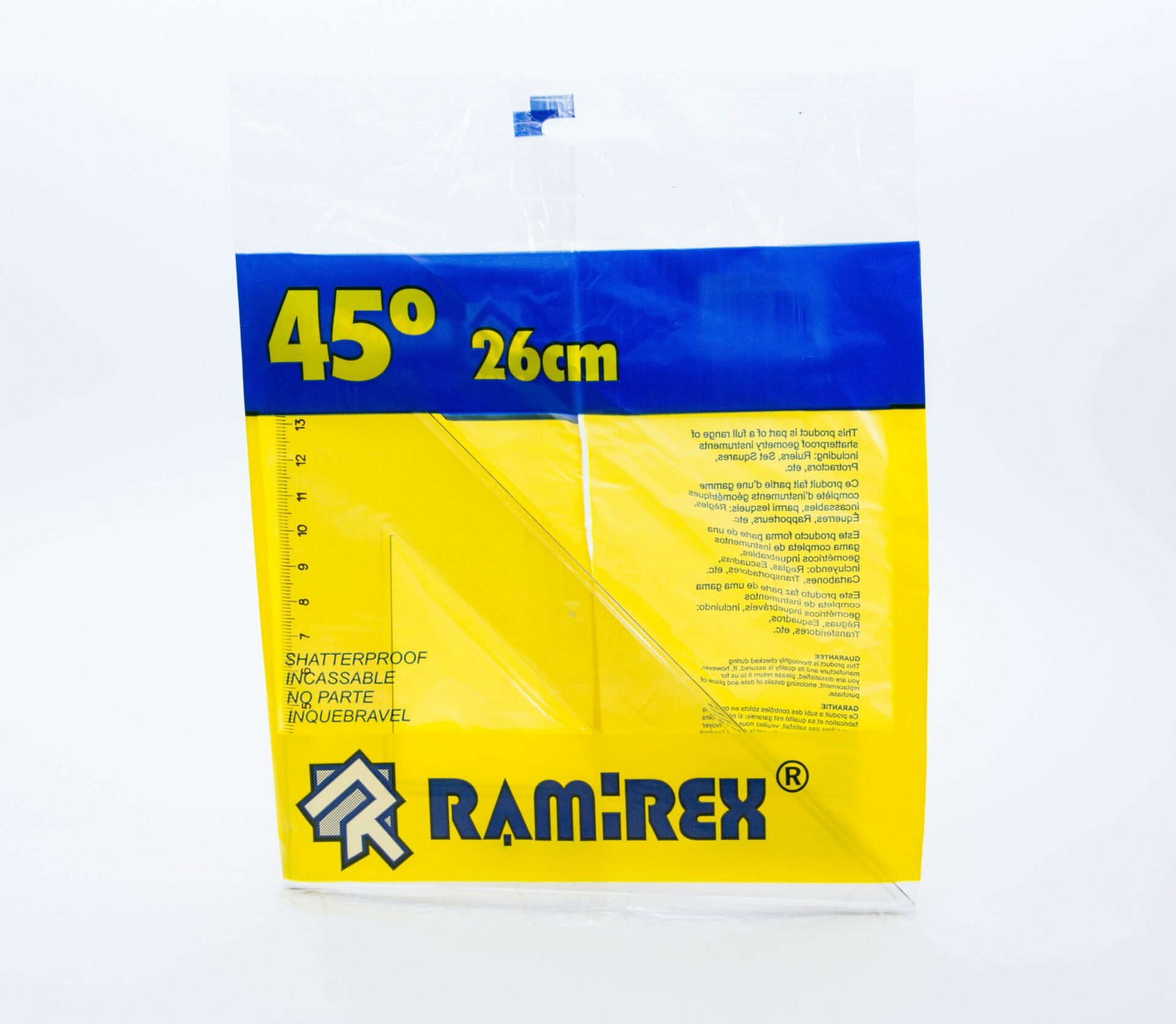 Unbreakable set squares 17cm