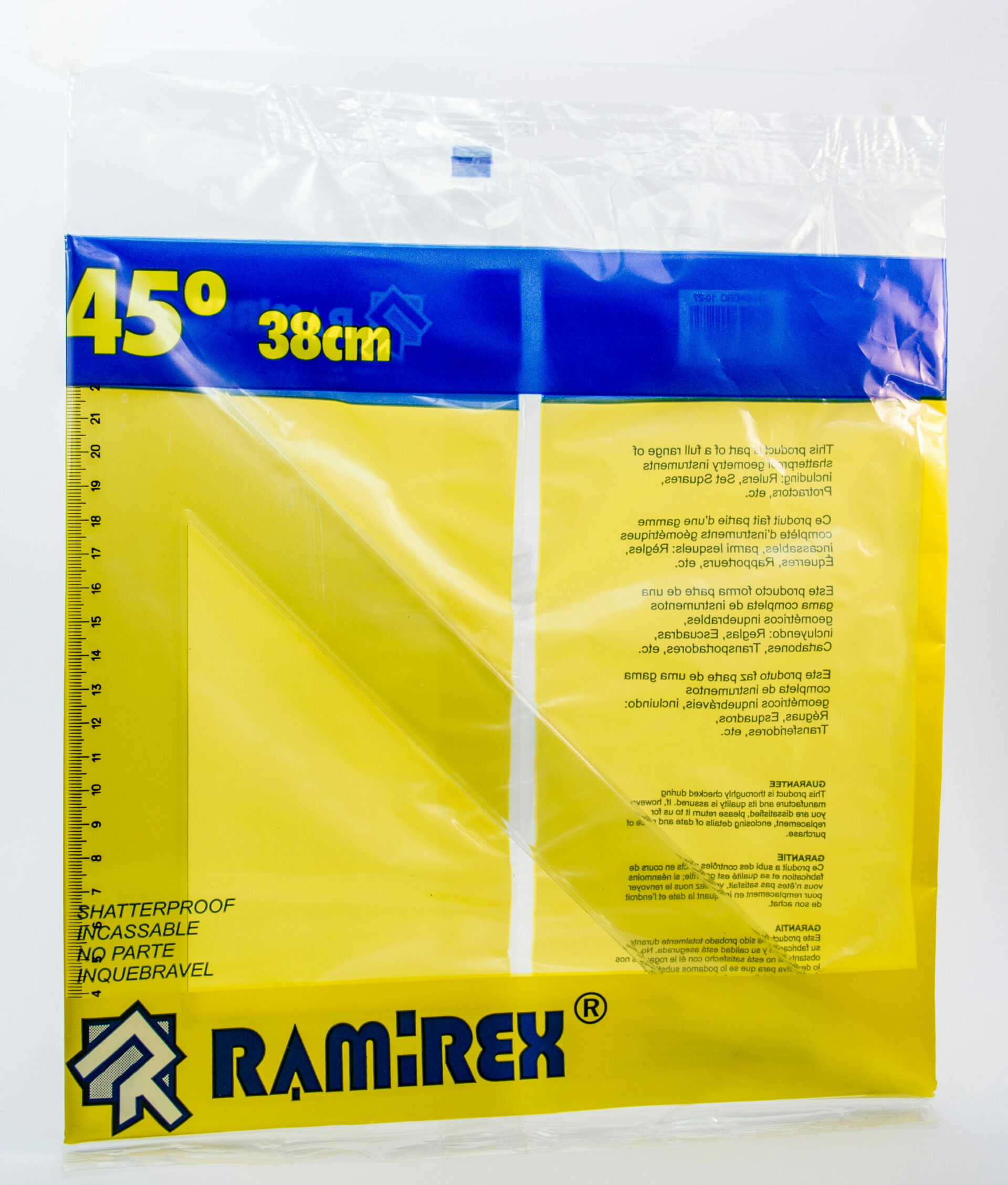 Unbreakable set squares 17cm